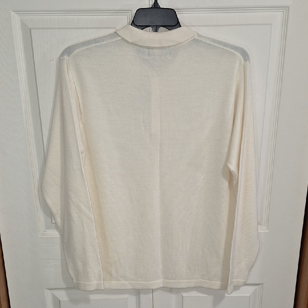 Vintage Trader Bay Lightweight Merino Wool Blend Sweater-M-French Vanilla Cream - Picture 5 of 7